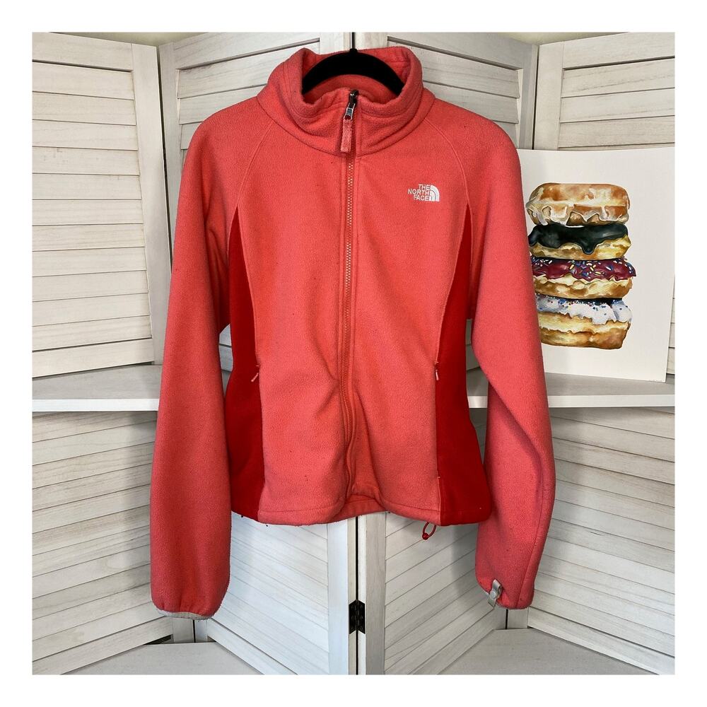 The North Face pink fleece full zip jacket